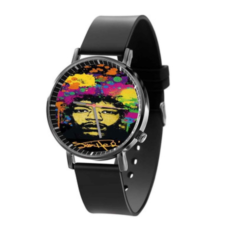 Jimi Hendrix Signature Black Quartz Watch Unisex With Premium Gift Box
