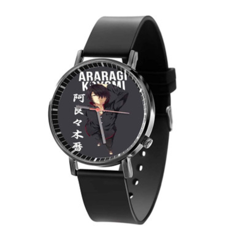 Koyomi Araragi Monogatari Black Quartz Watch With Premium Gift Box for Unisex