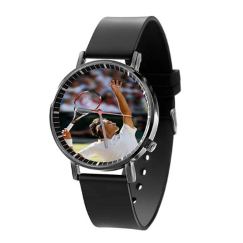 Roger Federer Arts Black Quartz Watch Unisex With Premium Gift Box