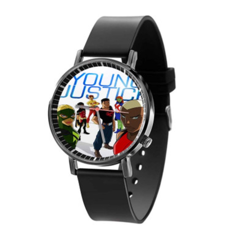 Young Justice Black Quartz Watch Unisex With Premium Gift Box