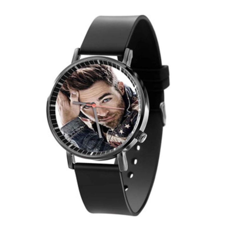 Chris Pine Black Quartz Watch Unisex With Premium Gift Box