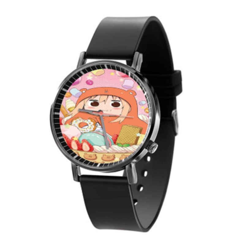 Himouto Umaru chan Eating Donuts Black Quartz Watch Unisex With Premium Gift Box