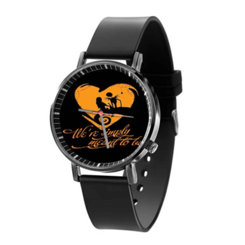 Jack and Sally The Nightmare Before Christmas Black Quartz Watch Unisex With Premium Gift Box