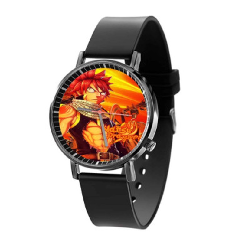 Natsu Dragneel Fairy Tail Unisex Black Quartz Watch With Premium Gift Box