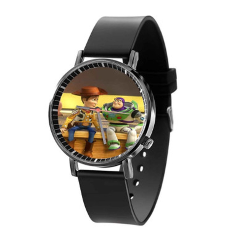 Toy Story Buzz and Woody Freindship Black Quartz Watch Unisex With Premium Gift Box