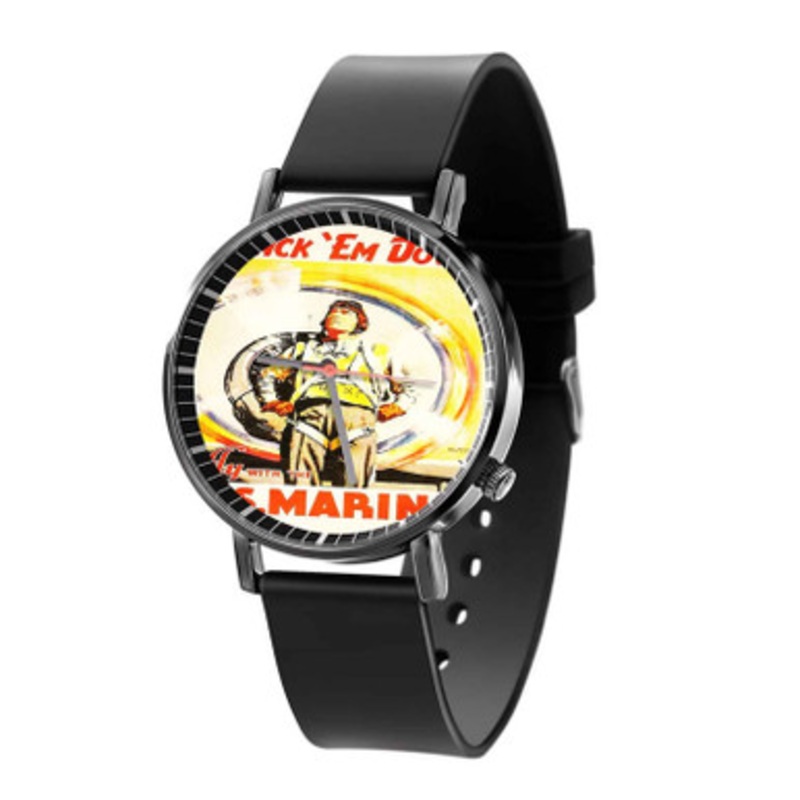 WW2 Smack Em Down Black Quartz Watch Unisex With Premium Gift Box