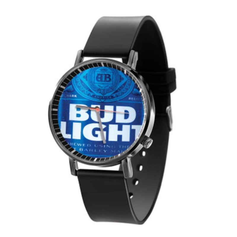 Blue Bud Light Beer Unisex Black Quartz Watch With Premium Gift Box