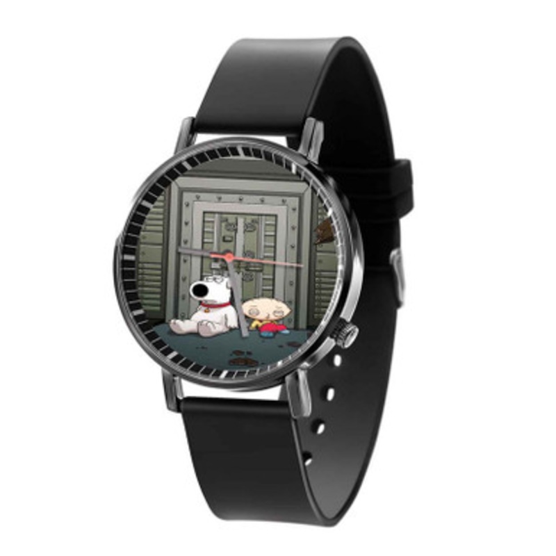 Family Guy Brian and Stewie Black Quartz Watch Unisex With Premium Gift Box