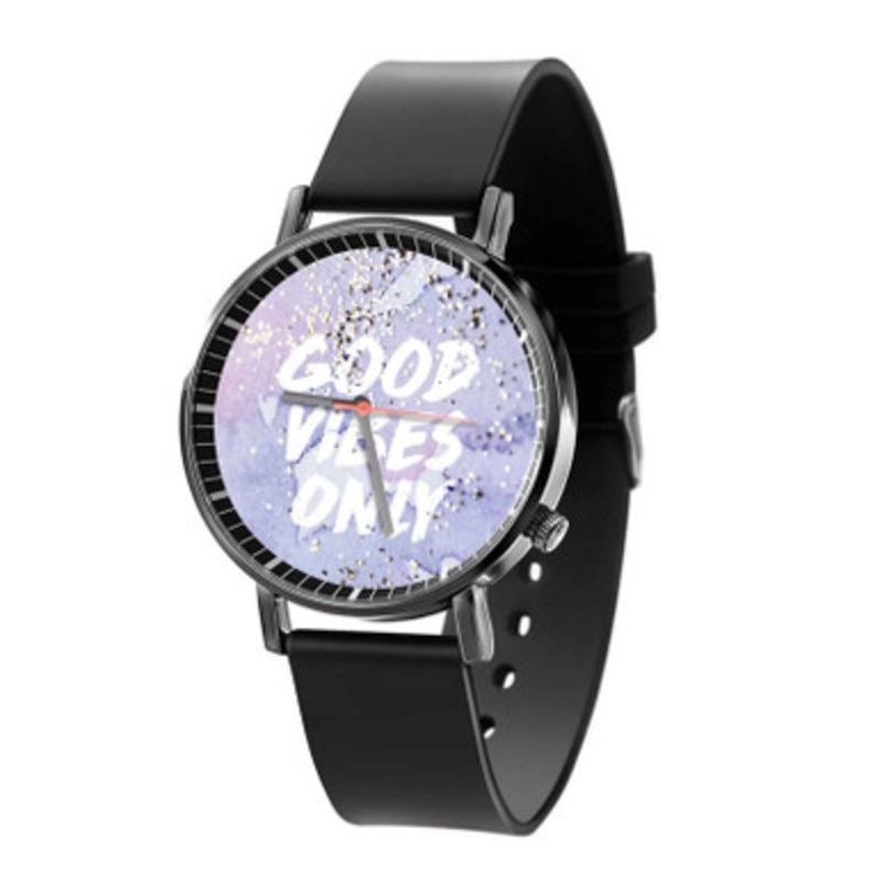 Good Vibes Only Black Quartz Watch Unisex With Premium Gift Box