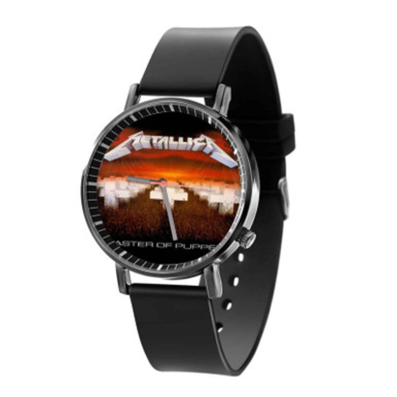 Metallica Master Of Puppets Print Black Quartz Watch Unisex With Premium Gift Box