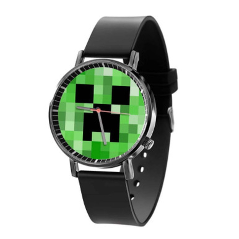 Minecraft Art Black Quartz Watch Unisex With Premium Gift Box