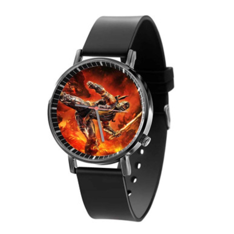 Mortal Kombat Scorpion Fire Black Quartz Watch Unisex With Premium Gift Box
