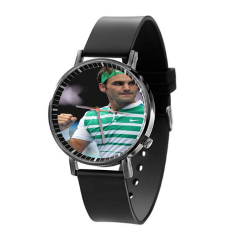 Roger Federer Black Quartz Watch Unisex With Premium Gift Box