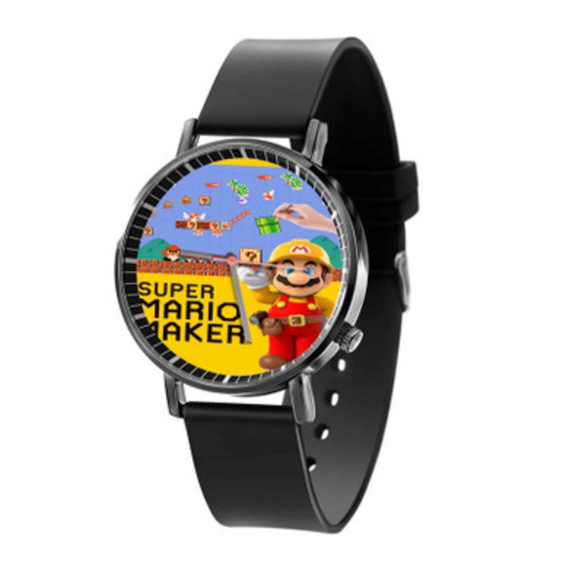 Super Mario Maker Black Quartz Watch Unisex With Premium Gift Box