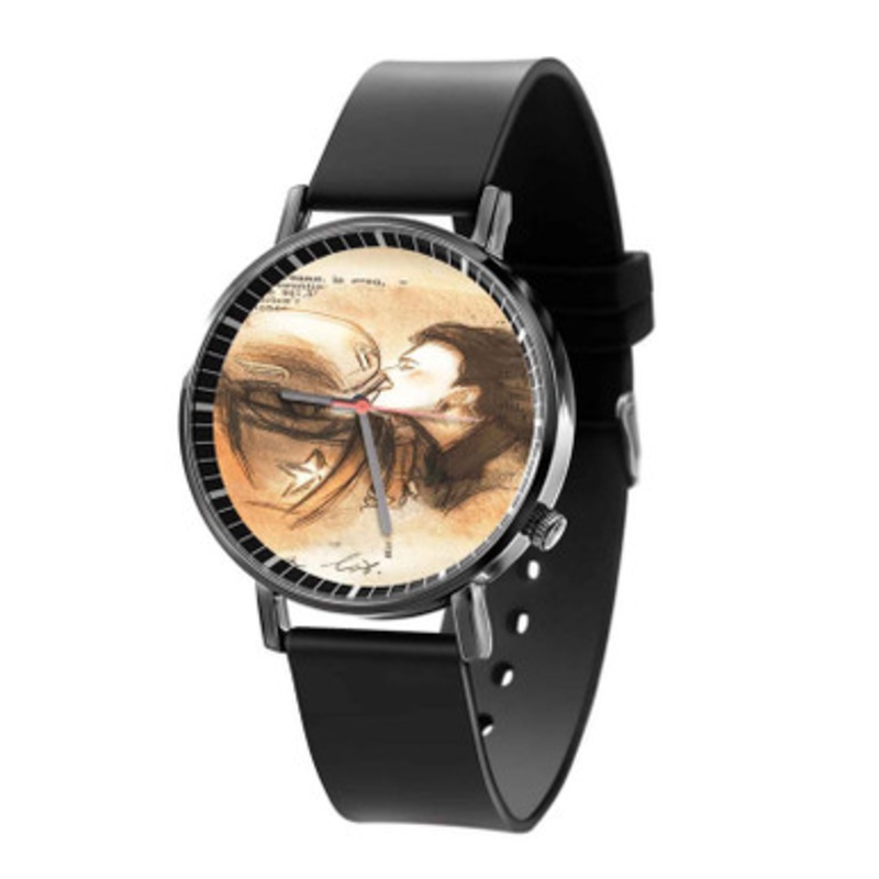 Carter and Rogers Captain America and Agent Carter Black Quartz Watch Unisex With Premium Gift Box