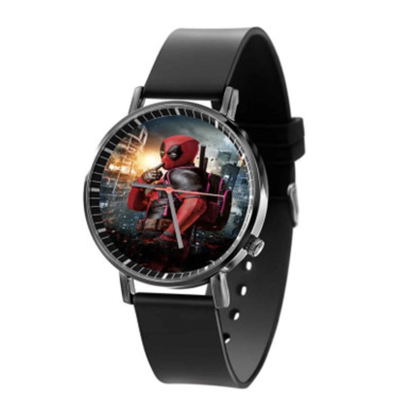 Deadpool Funny Black Quartz Watch Unisex With Premium Gift Box