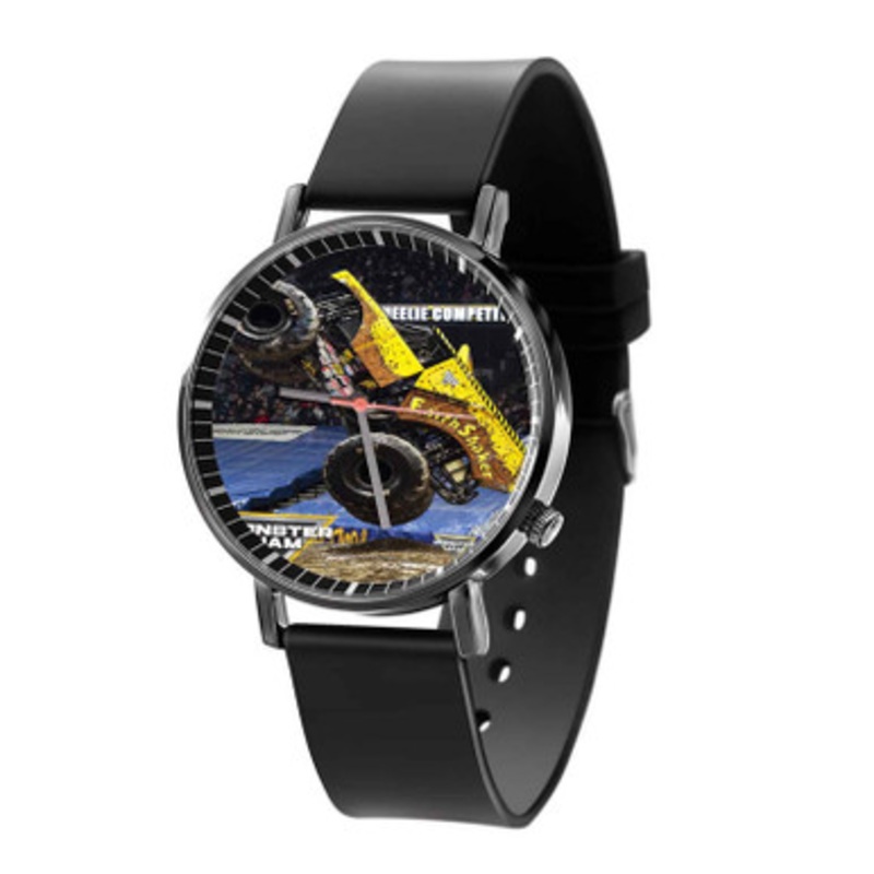Earth Shaker Monster Jam Truck Black Quartz Watch Unisex With Premium Gift Box