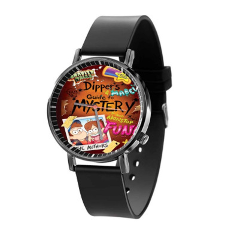 Gravity Falls Dipper s and Mabel s Guide to Mystery and Nonstop Unisex Black Quartz Watch With Premium Gift Box