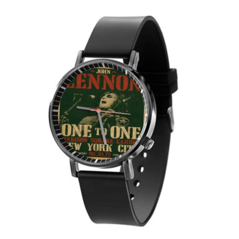John Lennon Live at Madison Square Garden Black Quartz Watch Unisex With Premium Gift Box