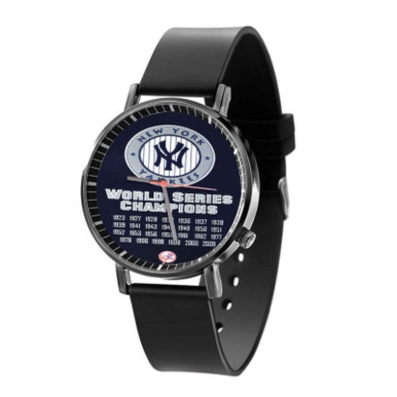 New York Yankees World Series Championship MLB Black Quartz Watch Unisex With Premium Gift Box