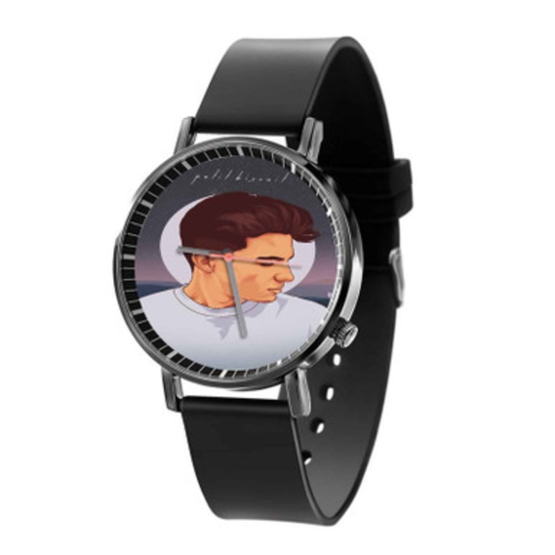 Petit Biscuit Black Quartz Watch With Premium Gift Box for Unisex
