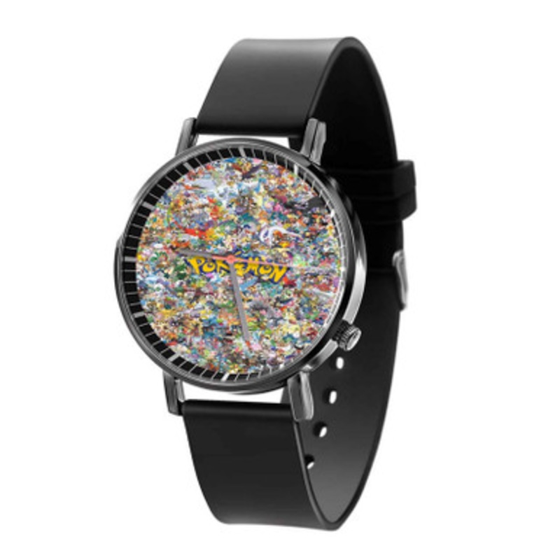 Pokemon All Characters Black Quartz Watch Unisex With Premium Gift Box