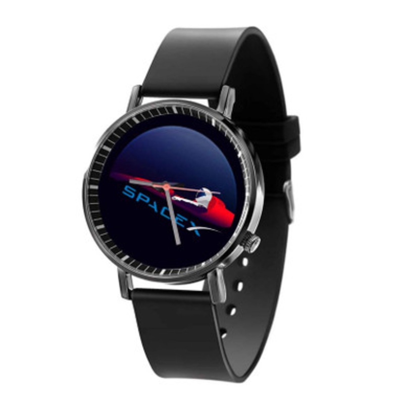Spacex Starman Black Quartz Watch Unisex With Premium Gift Box