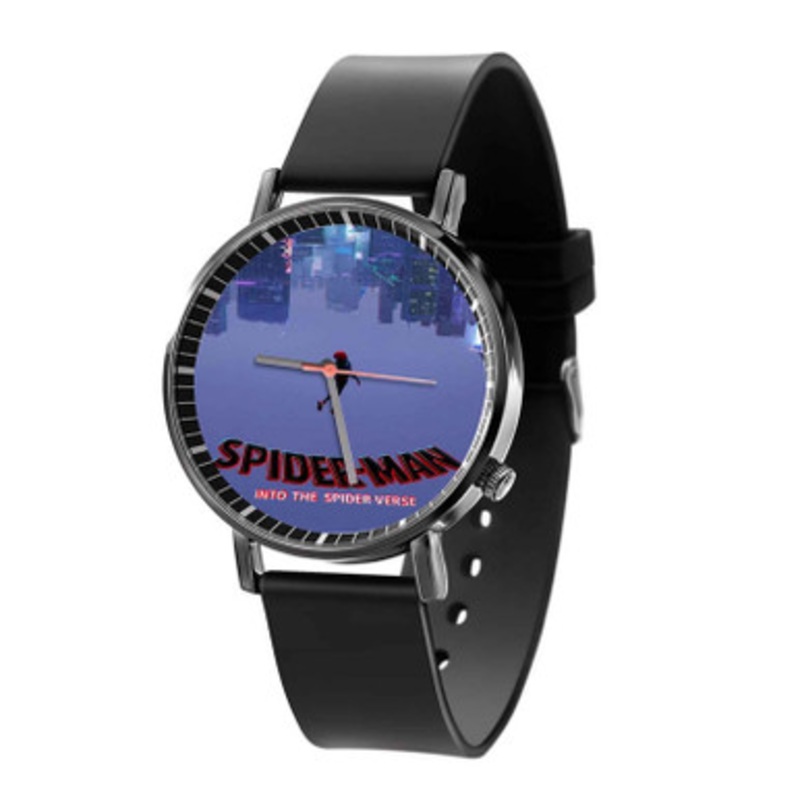 Spider Man Into The Spider Verse Black Quartz Watch Unisex With Premium Gift Box