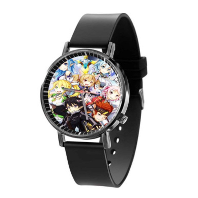 Sword Art Online Kirito and Girls Black Quartz Watch Unisex With Premium Gift Box