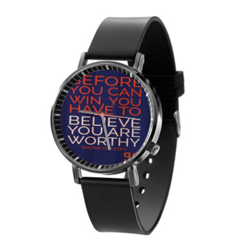 Wayne Gretzky Inspirational Quote Black Quartz Watch Unisex With Premium Gift Box