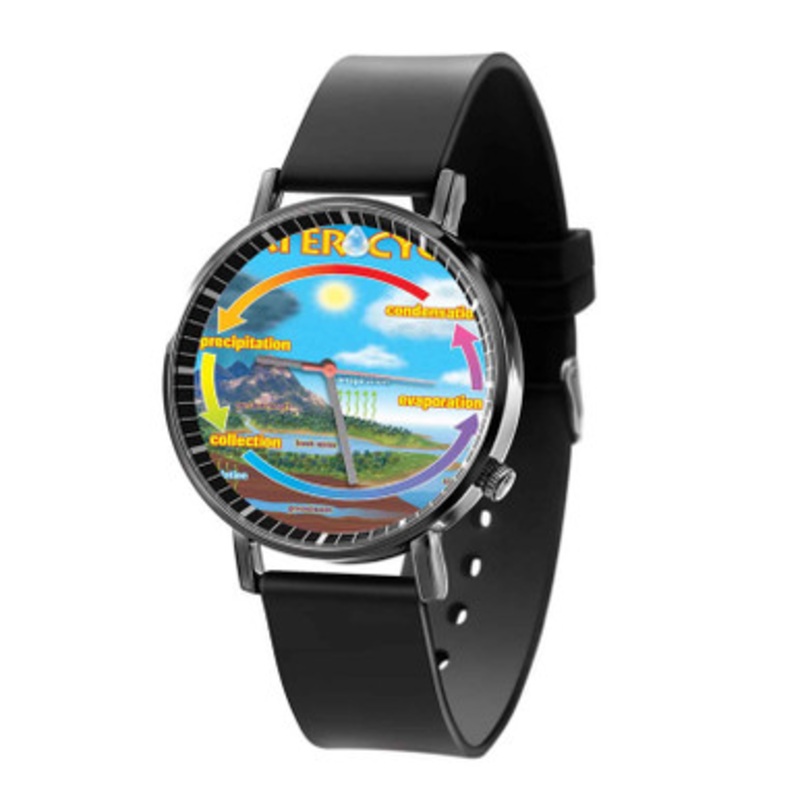 Chart The Water Circle Black Quartz Watch With Premium Gift Box for Unisex