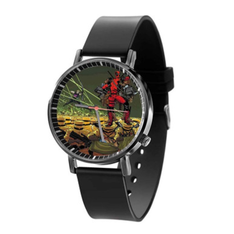 Deadpool and Hawkeye Black Quartz Watch Unisex With Premium Gift Box