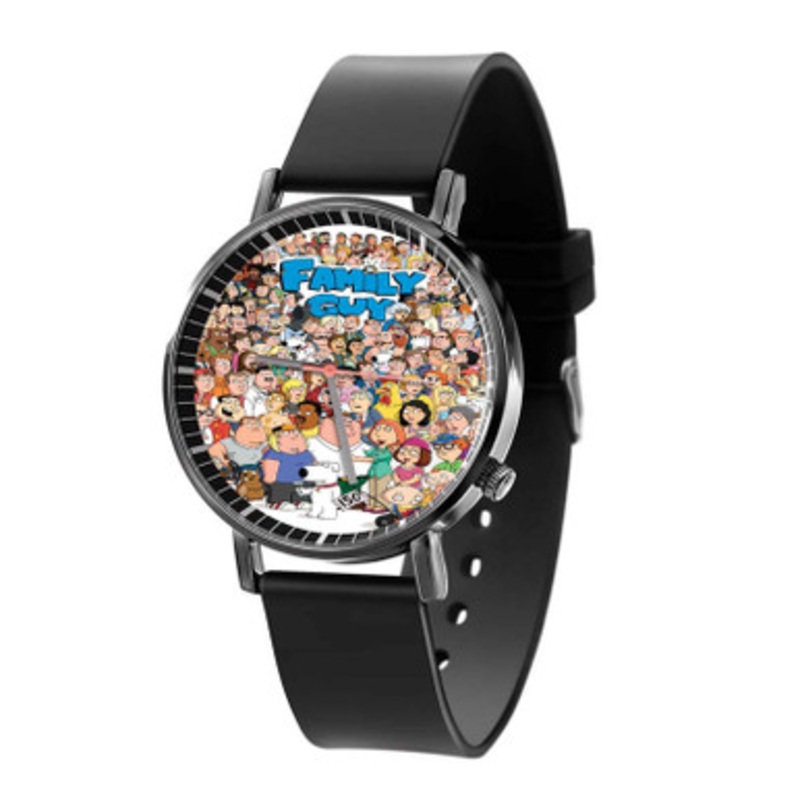 Family Guy Tv Series Characters Black Quartz Watch Unisex With Premium Gift Box
