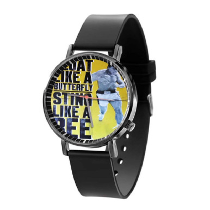 Muhammad Ali Float Like a Butterfly Sting Like a Bee Black Quartz Watch Unisex With Premium Gift Box