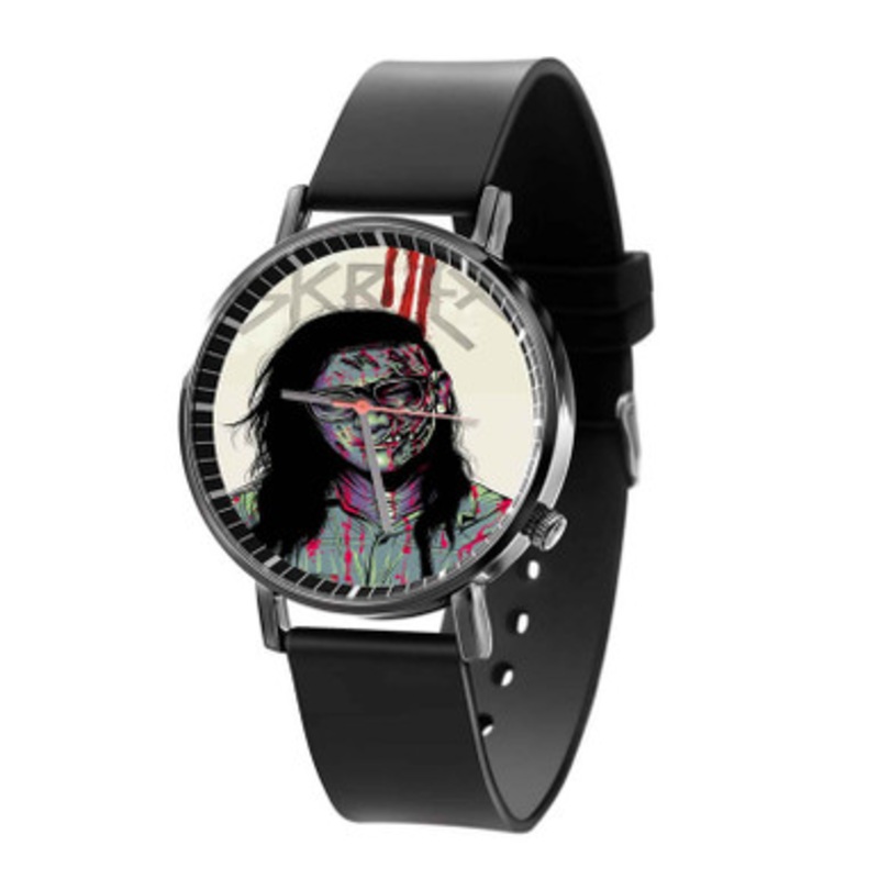 Skrillex Zombie Black Quartz Watch Unisex With Premium Gift Box