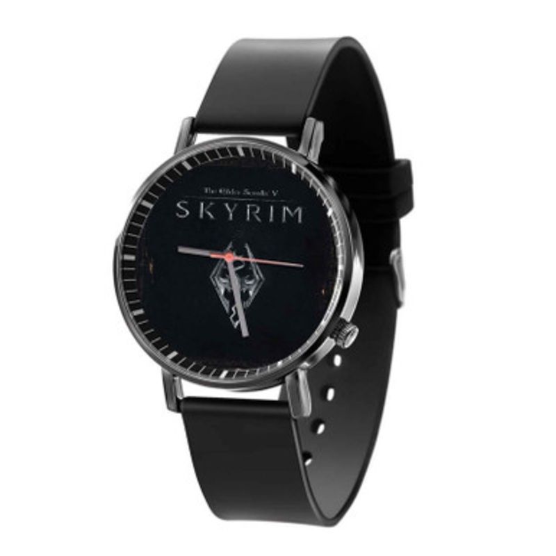 The Elder Scrolls V Skyrim Dragon Black Quartz Watch Unisex With Premium Gift Box