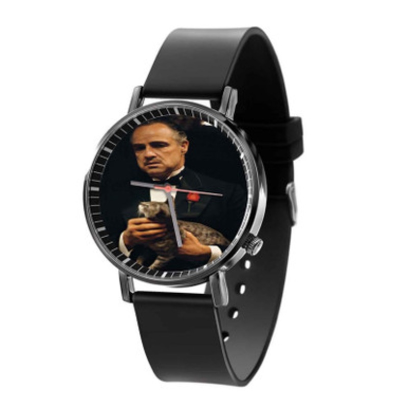 The Godfather WIth Cat Black Quartz Watch Unisex With Premium Gift Box