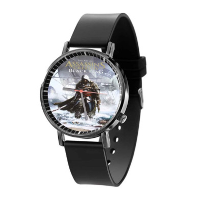 Assassin s Creed IV Black Flag Game Black Quartz Watch Unisex With Premium Gift Box