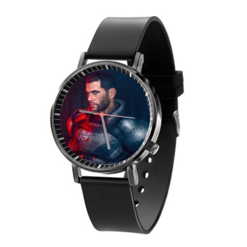 Commander Shepard Mass Effect Black Quartz Watch With Premium Gift Box for Unisex