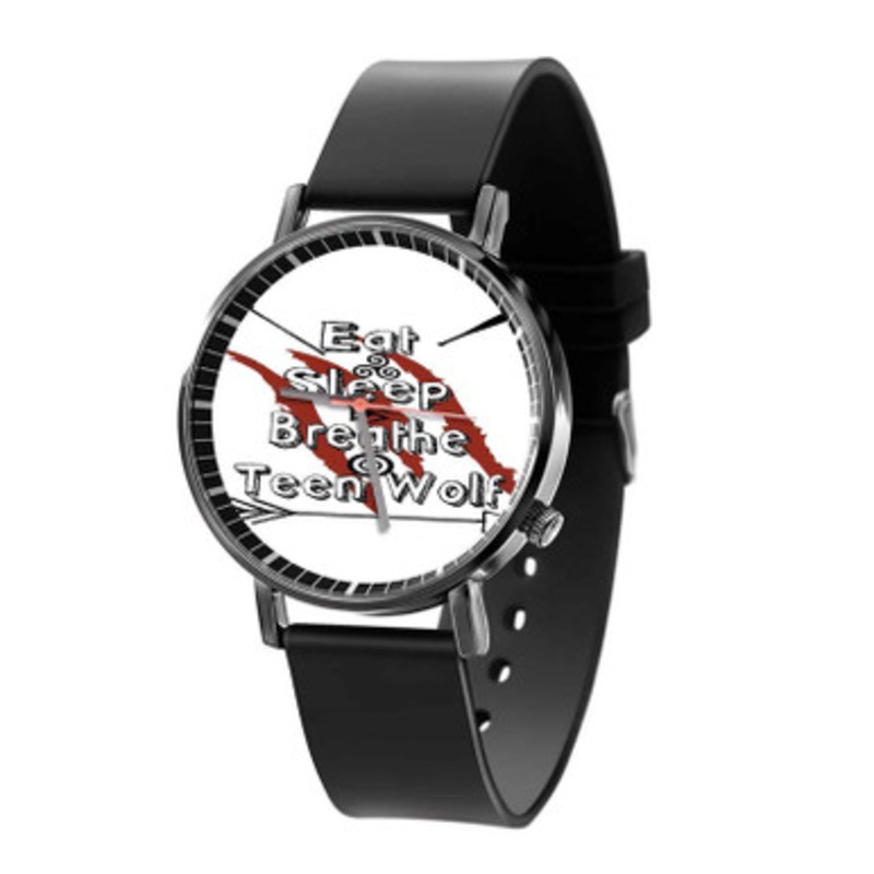 Eat Sleep Breathe Teen WOlf Black Quartz Watch Unisex With Premium Gift Box