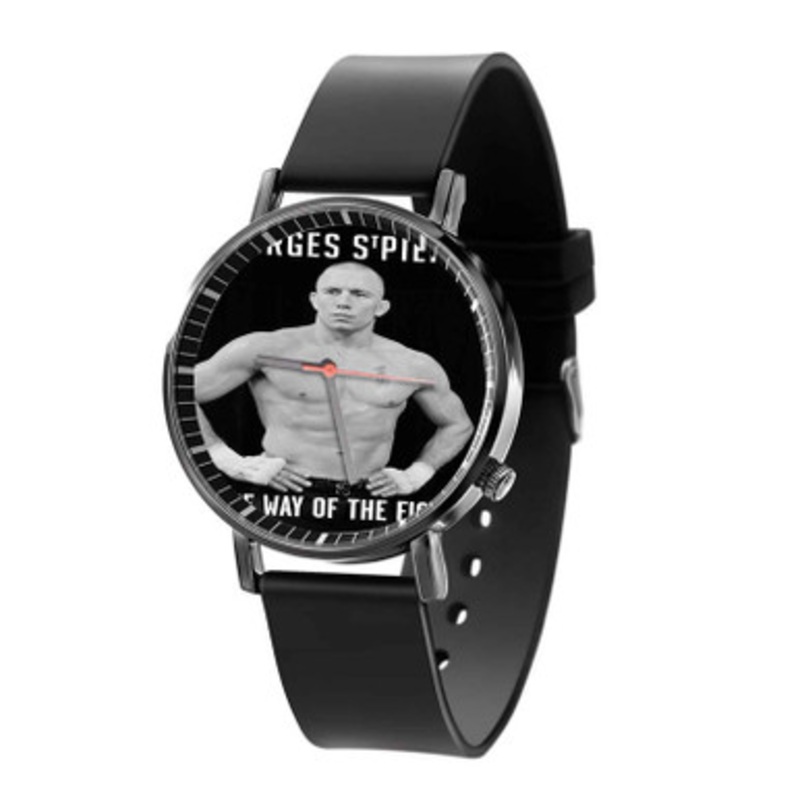 Georges St Pierre Art Unisex Black Quartz Watch With Premium Gift Box