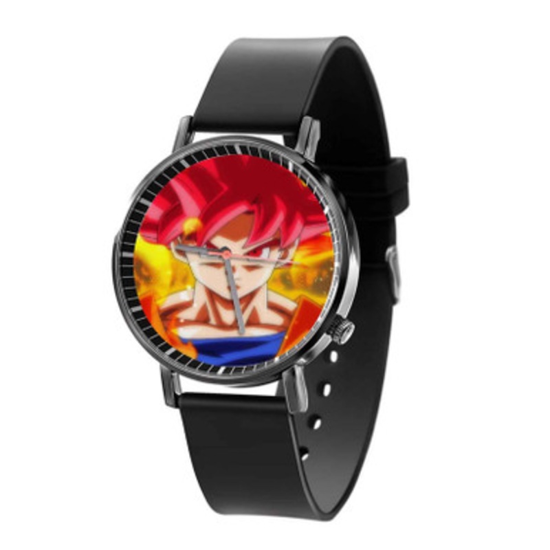 Goku Super Saiyan God Dragon Ball Red Unisex Black Quartz Watch With Premium Gift Box