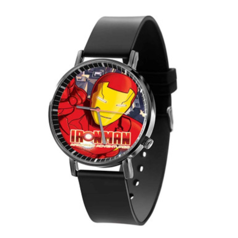 Iron Man Armored Adventures Black Quartz Watch With Premium Gift Box for Unisex