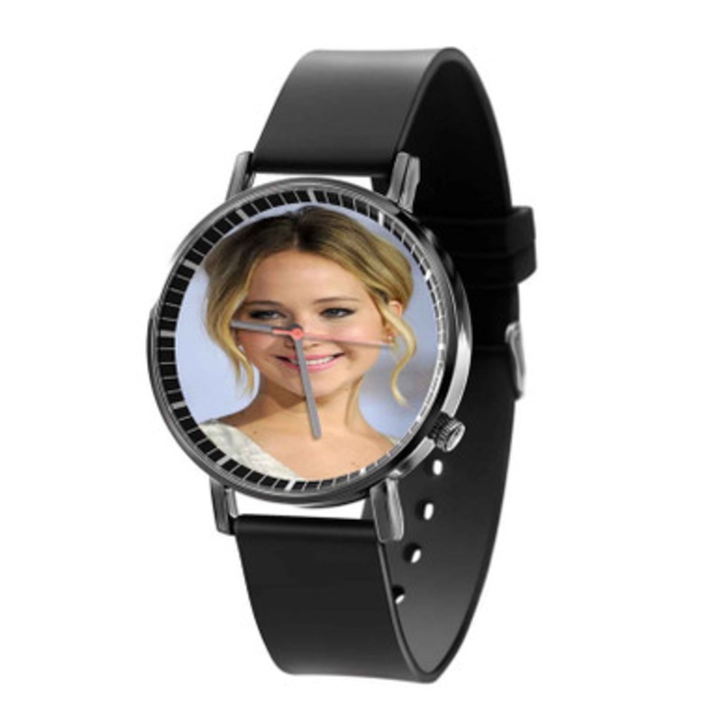 Jennifer Lawrence Black Quartz Watch With Premium Gift Box for Unisex