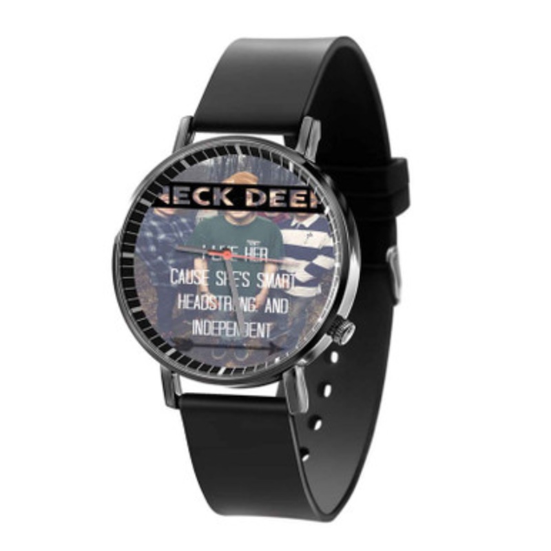 Neck Deep Lyrics Black Quartz Watch Unisex With Premium Gift Box