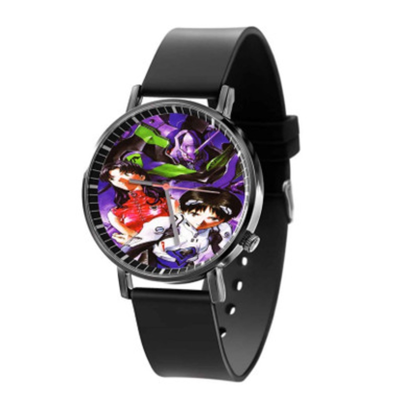 Neon Genesis Evangelion Misato Katsuragi and Shinji Ikari Black Quartz Watch Unisex With Premium Gift Box