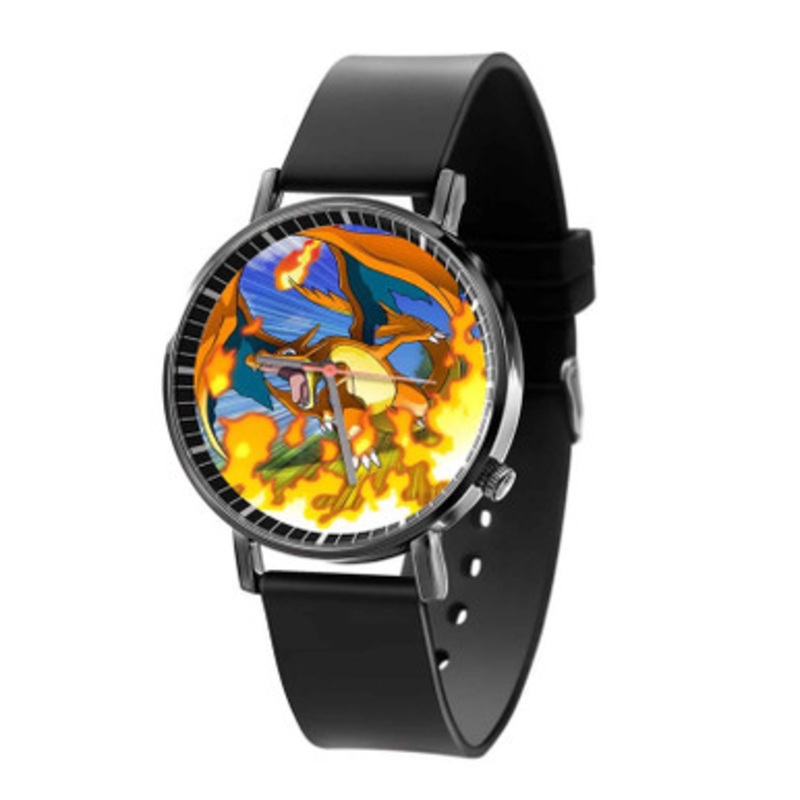 Pokemon Mega Charizard X Unisex Black Quartz Watch With Premium Gift Box