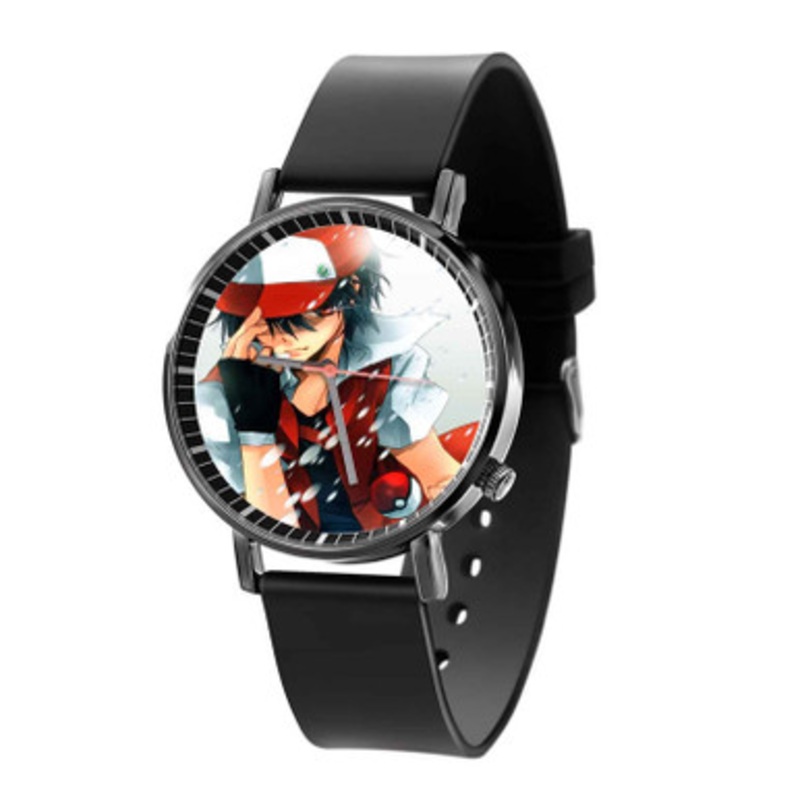 Red Pokemon Unisex Black Quartz Watch With Premium Gift Box
