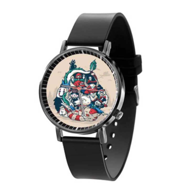 Studio Ghibli Art Black Quartz Watch Unisex With Premium Gift Box