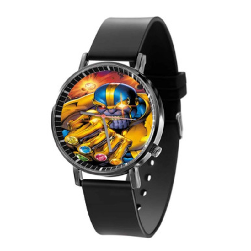 Thanos The Avengers Print Black Quartz Watch Unisex With Premium Gift Box